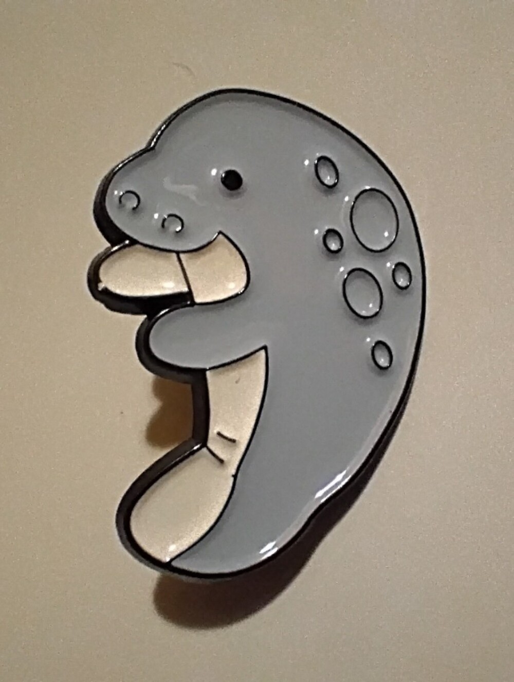 🧁 3/$30 Gray Manatee Enamel Pin NEW